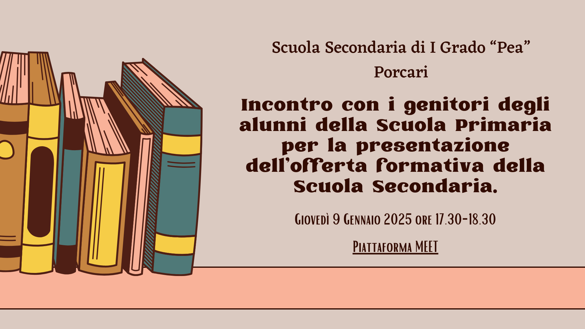 Presentazione dell'offerta formativa e dell'organizzazione scolastica della Scuola Secondaria di I Grado "Pea"
