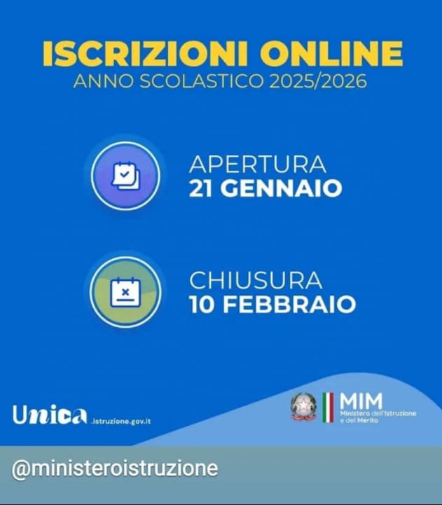 Posticipo date - Iscrizioni online - Anno scolastico 2025/2026